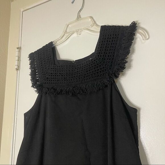 MADEWELL Black Sundream Fringed Shift Dress - Picture 4 of 9